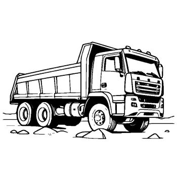 子供用の「大型ダンプカー」のぬりえ7