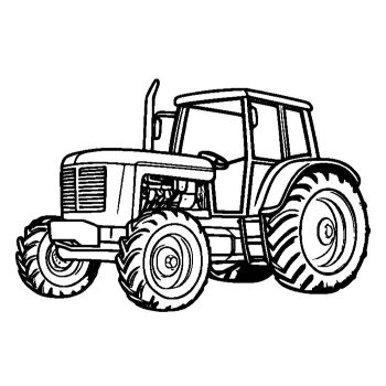 子供用の「大型トラクター」のぬりえ3