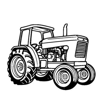 子供用の「大型トラクター」のぬりえ8