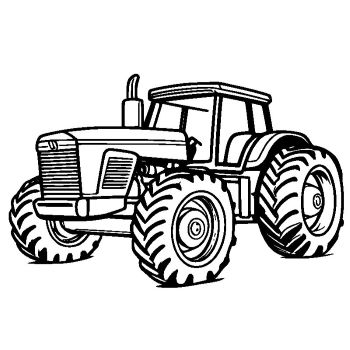 子供用の「大型トラクター」のぬりえ9