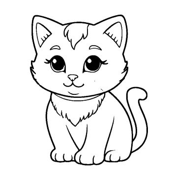 子供用の「ネコ」のぬりえ15