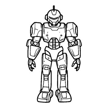 子供用の「戦闘ロボット」のぬりえ10