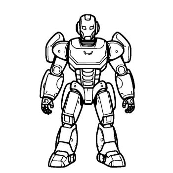 子供用の「戦闘ロボット」のぬりえ1