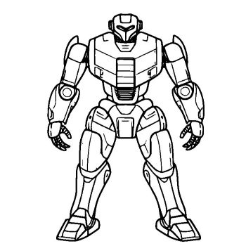 子供用の「戦闘ロボット」のぬりえ2