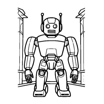 子供用の「戦闘ロボット」のぬりえ3