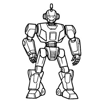 子供用の「戦闘ロボット」のぬりえ4