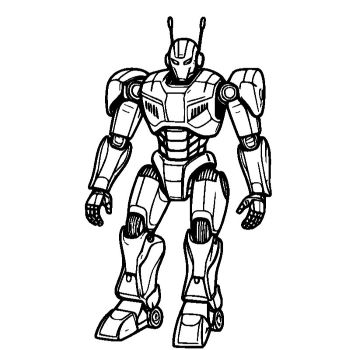 子供用の「戦闘ロボット」のぬりえ5