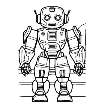 子供用の「戦闘ロボット」のぬりえ6
