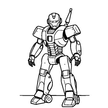 子供用の「戦闘ロボット」のぬりえ7