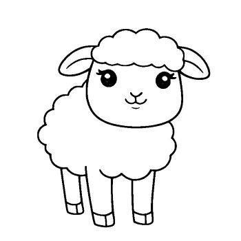 子供用の「ヒツジ」のぬりえ3
