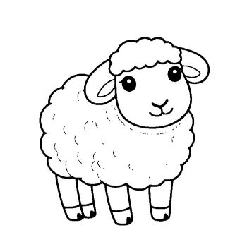 子供用の「ヒツジ」のぬりえ4