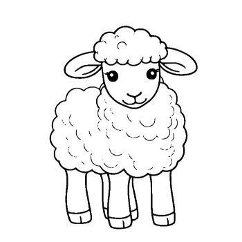 子供用の「ヒツジ」のぬりえ7
