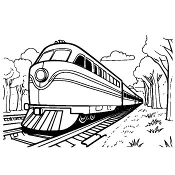 子供用の「電車」のぬりえ10