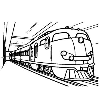 子供用の「電車」のぬりえ1