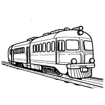 子供用の「電車」のぬりえ2