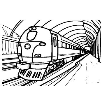 子供用の「電車」のぬりえ3