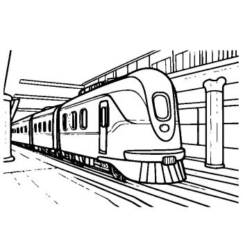 子供用の「電車」のぬりえ5