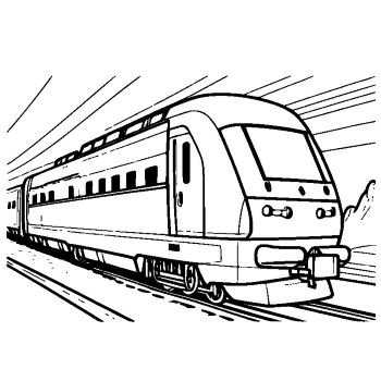 子供用の「電車」のぬりえ7