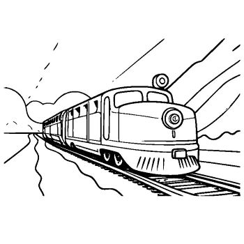 子供用の「電車」のぬりえ8